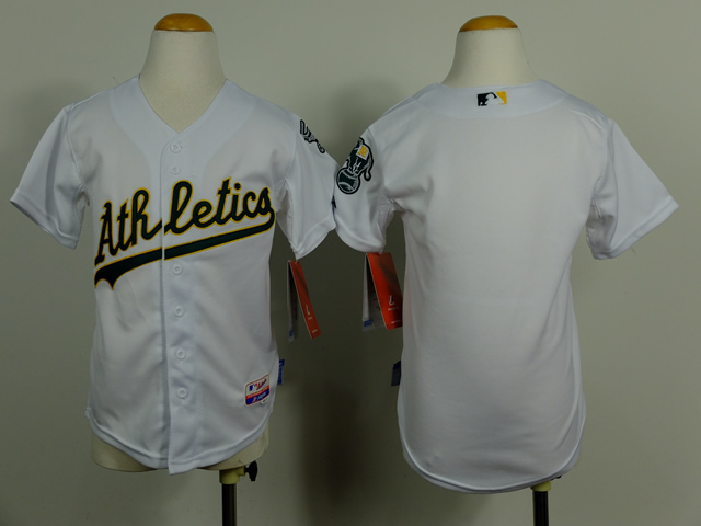 Youth Oakland Athletics Blank White MLB Jerseys->oakland athletics->MLB Jersey